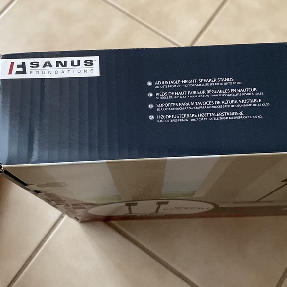 Sanus adjustable height speaker stands for surround sound - Picture 4 of 5